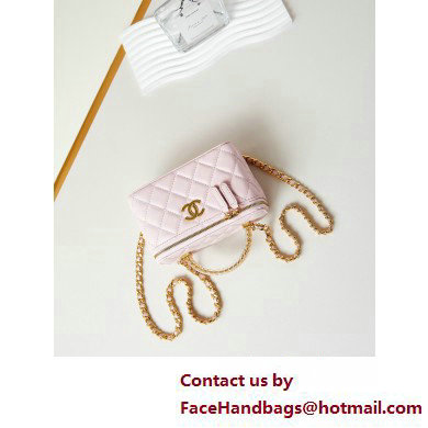 Chanel Lambskin, Resin  &  Gold-Tone Metal Clutch with Chain Bag AP3820 Light Pink 2025